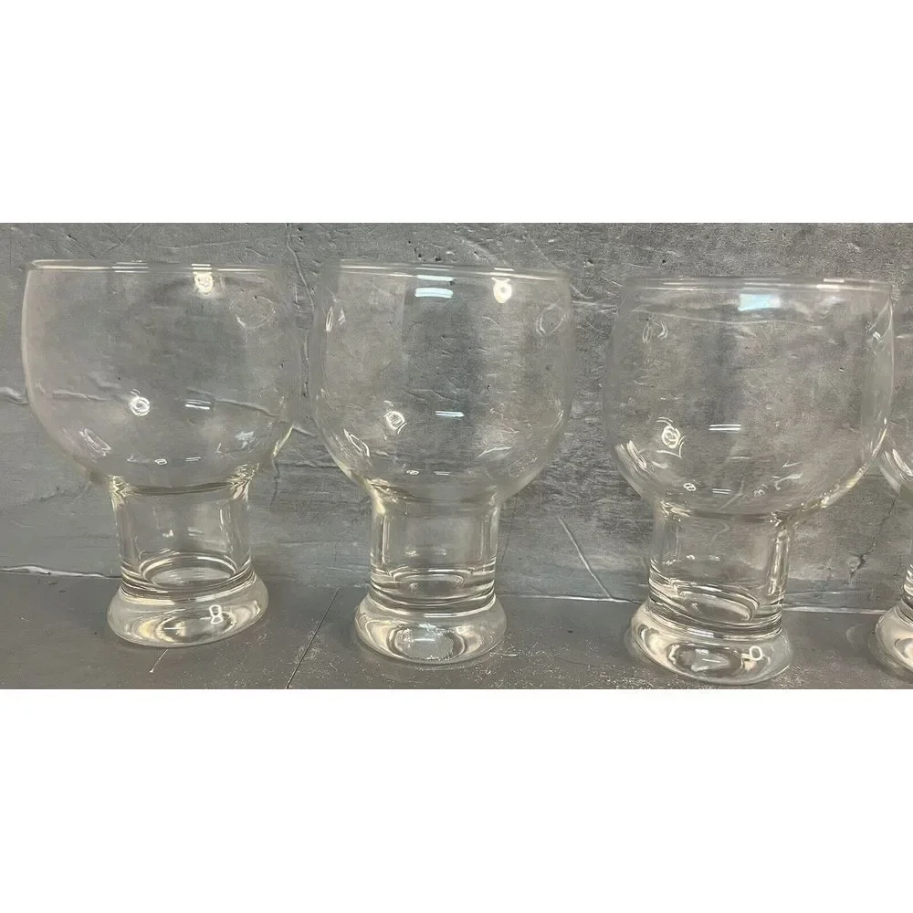 Vintage Federal Glass Set of 6‎ Beer Tumblers 16 oz Round Top Drinking Glasses